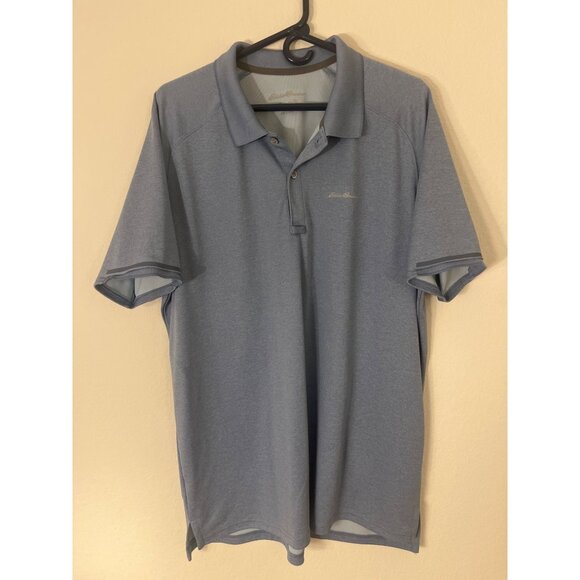 Eddie Bauer FreeDry Blue Polo Shirt Short Sleeve Lightweight Moisture-Wicking - Picture 1 of 8